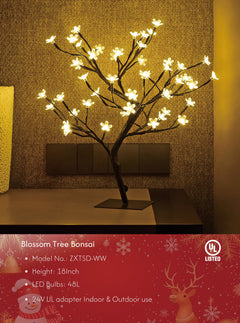 18IN Cherry Blossom Tree Lamp, RGB and Warm White Options image 1