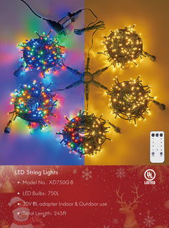 LED Christmas String Lights with Timer Remote & Modes image 1