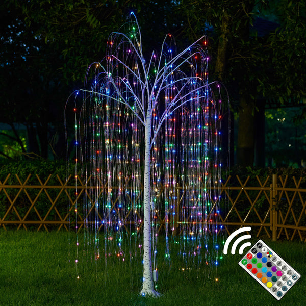 6ft Lighted Willow Tree, Multicolor
