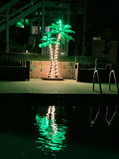 7FT Lighted Palm Tree with 152 Warm White LEDs (Electric), Indoor/Outdoor Tropical Decoration image 5