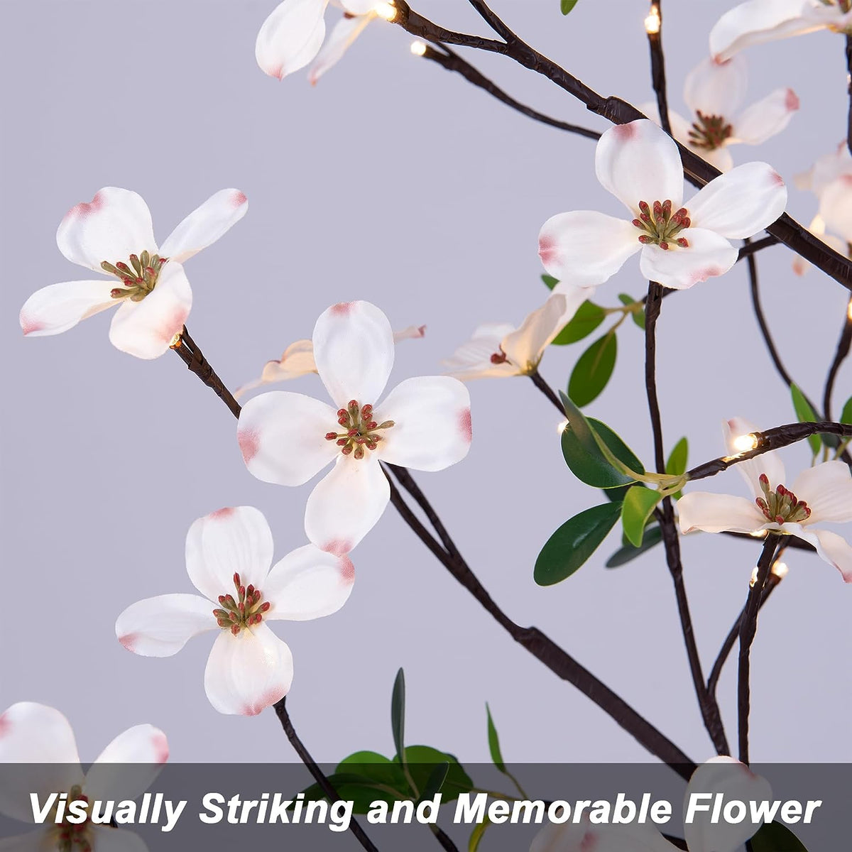 6 ft Lighted Dogwood Flower Tree - 120 LED Artificial Tree for Christmas & Home Decoration image 5