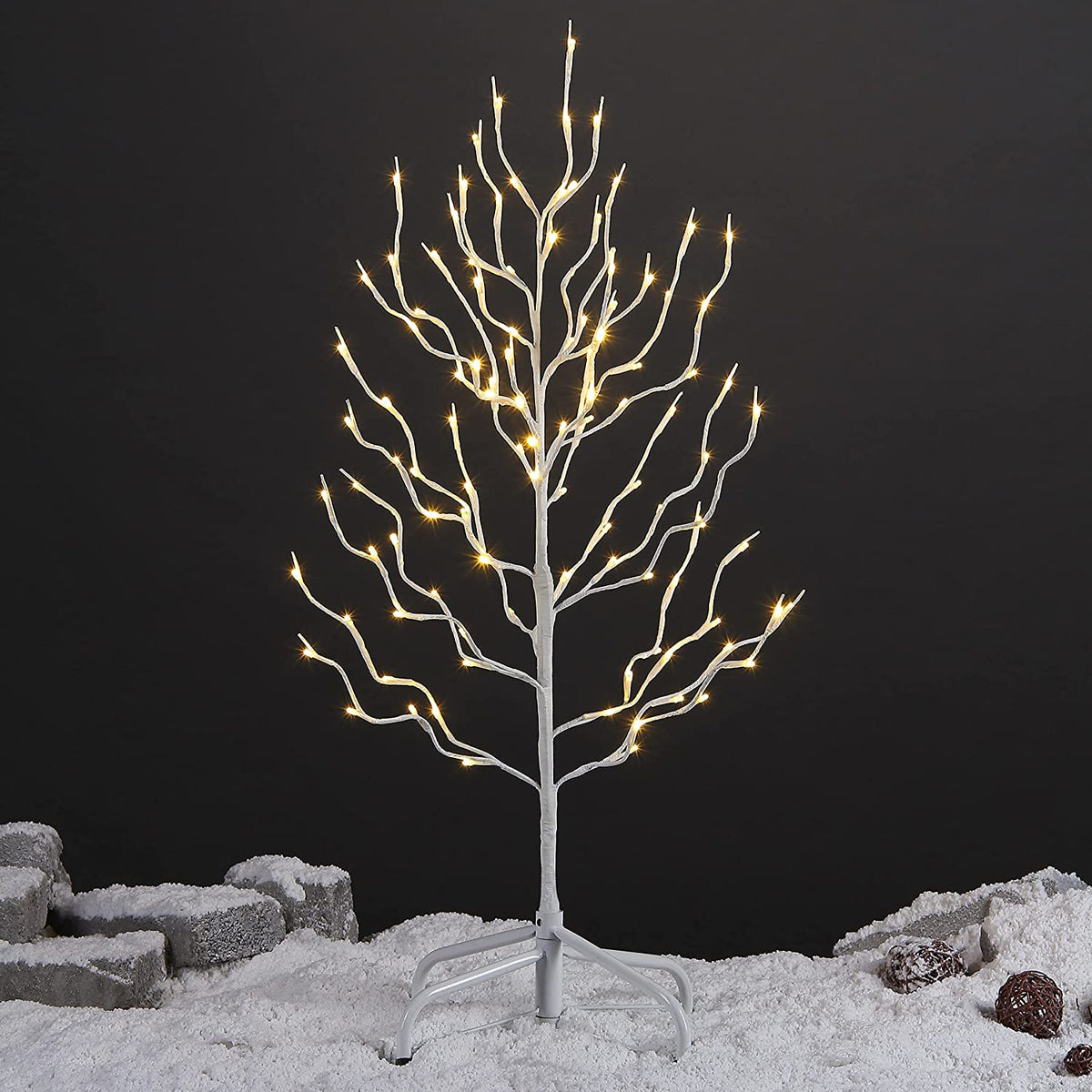 3ft Star Light Tree, White Finish