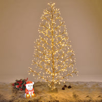 4ft Artificial Christmas Tree Light, Warm White, Golden Finish